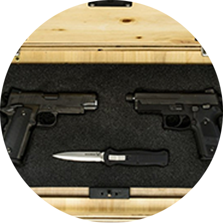 Uses customizable foam to fit any model handguns, docs, or prescribed drugs.