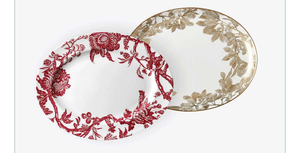 Mix and match gif showing different colors and patterns of Caskata's serving platters