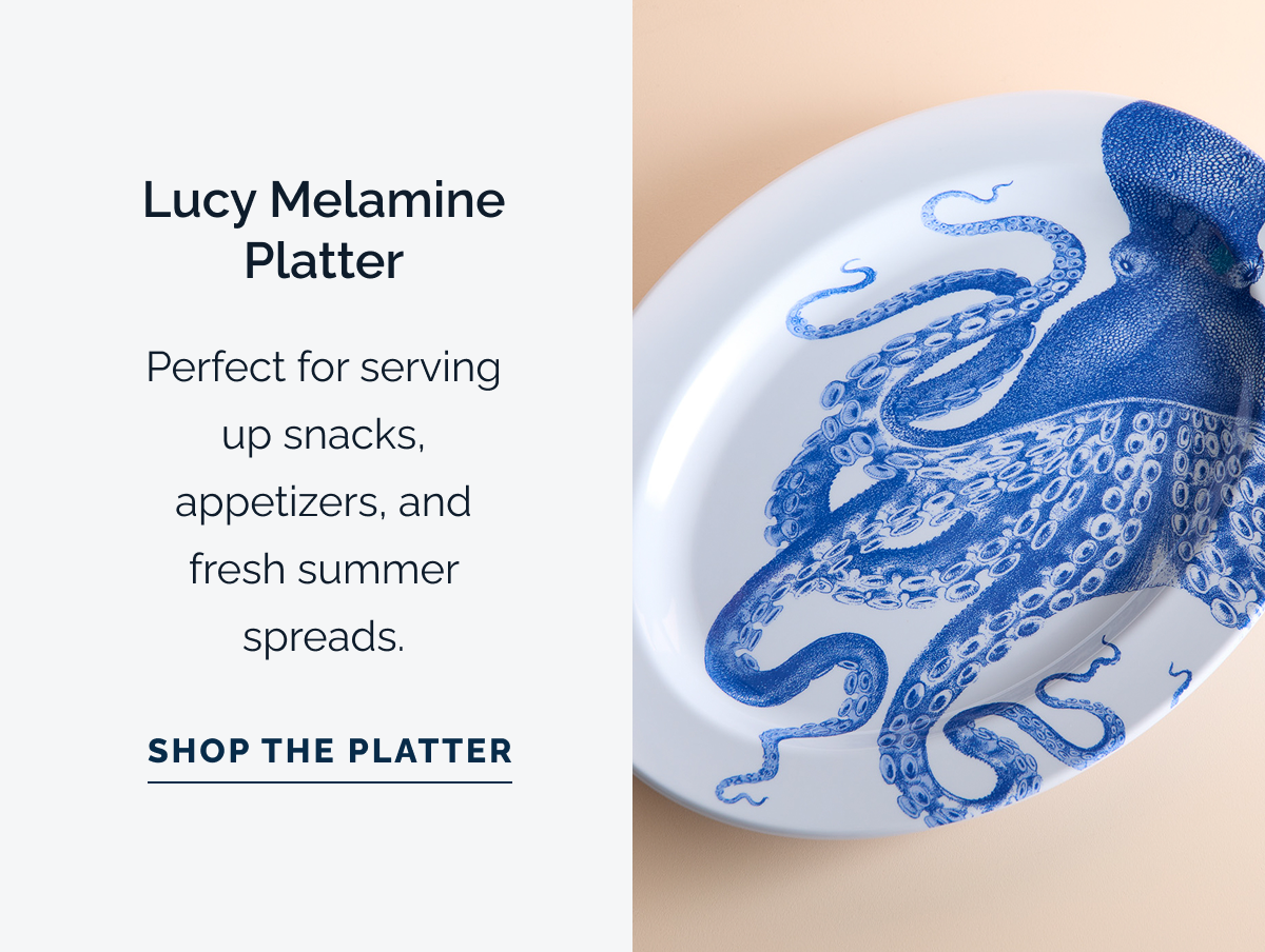 Lucy Melamine Platter. Perfect for serving up snacks, appetizers, and fresh summer spreads. Shop the Platter