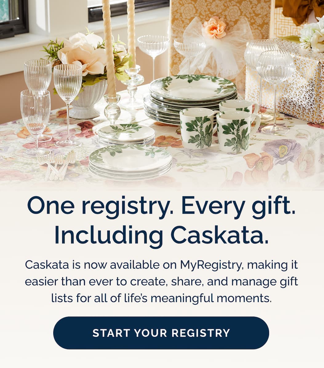 One registry. Every gift. Including Caskata. Caskata is now available on MyRegistry, making it easier than ever to create, share, and manage gift lists for all of life's meaningful moments. Start your registry