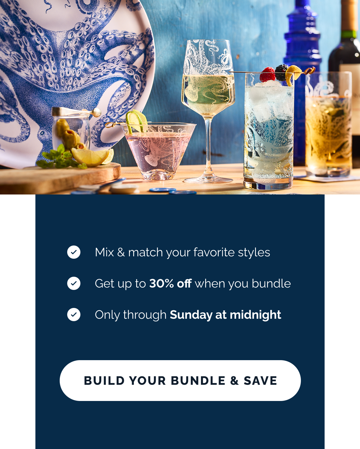 ✔️ Mix & match your favorite styles  ✔️ Get up to 30% off when you bundle  ✔️ Only through Sunday at midnight. Build Your Bundle & Save