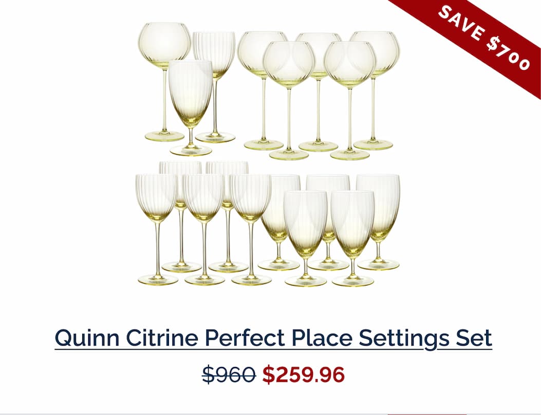 Quinn Citrine Perfect Place Settings Set - Save $700