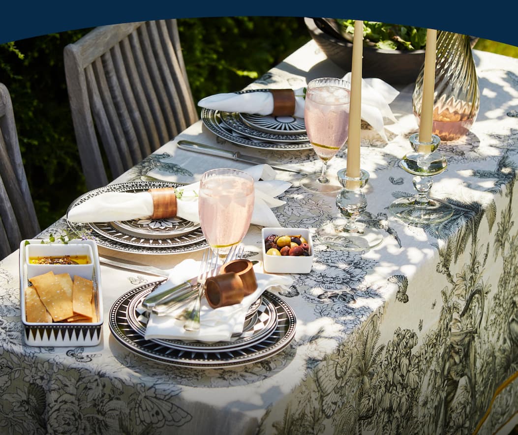 Caskata Black and White Table Settings