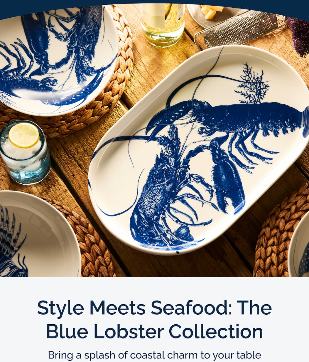 Blue lobster porcelain dinnerware