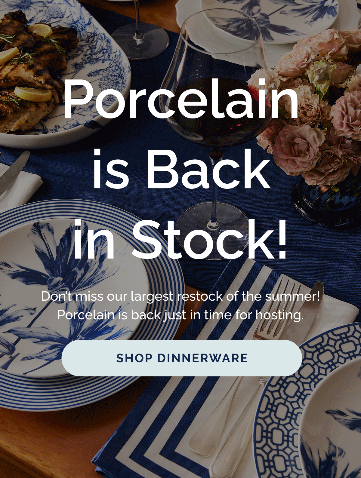 Porcelain is Back in Stock! Shop Dinnerware
