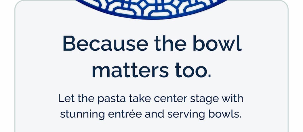 Because the bowl matters too