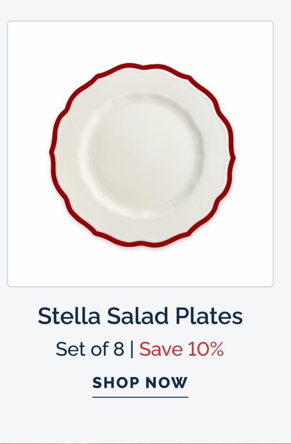 Stella Scalloped Plates Crimson - Save 10%