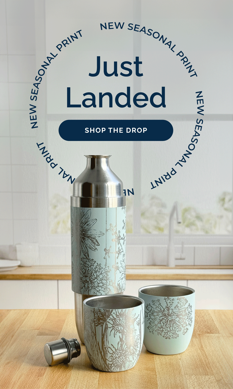 Just Landed - New Seasonal Print of Our Best Selling Flask - Shop the Drop