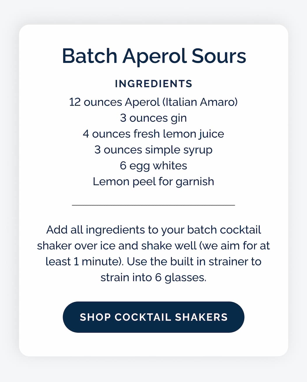 Batch Aperol Sour Recipe