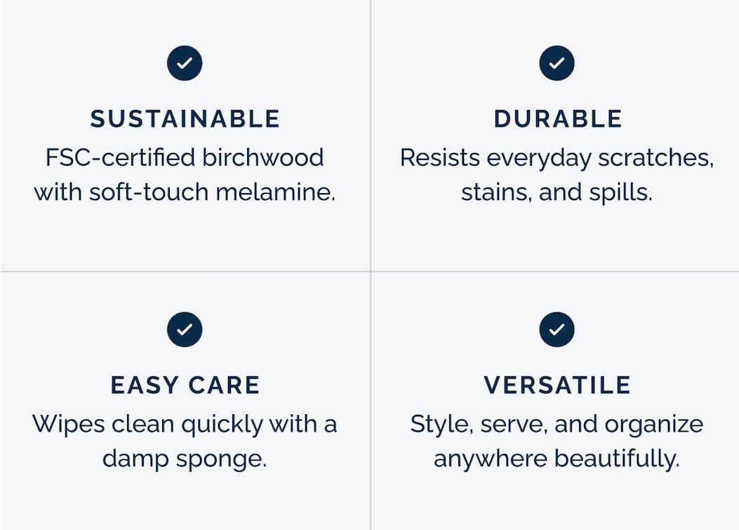 Sustainable, Durable, Easy Care, Versatile
