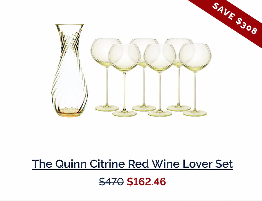 The Quinn Citrine Red Wine Lover Set - Save $308