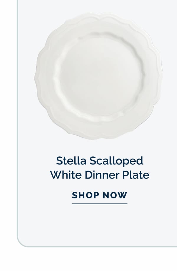 Stella Scalloped White Dinner Plate