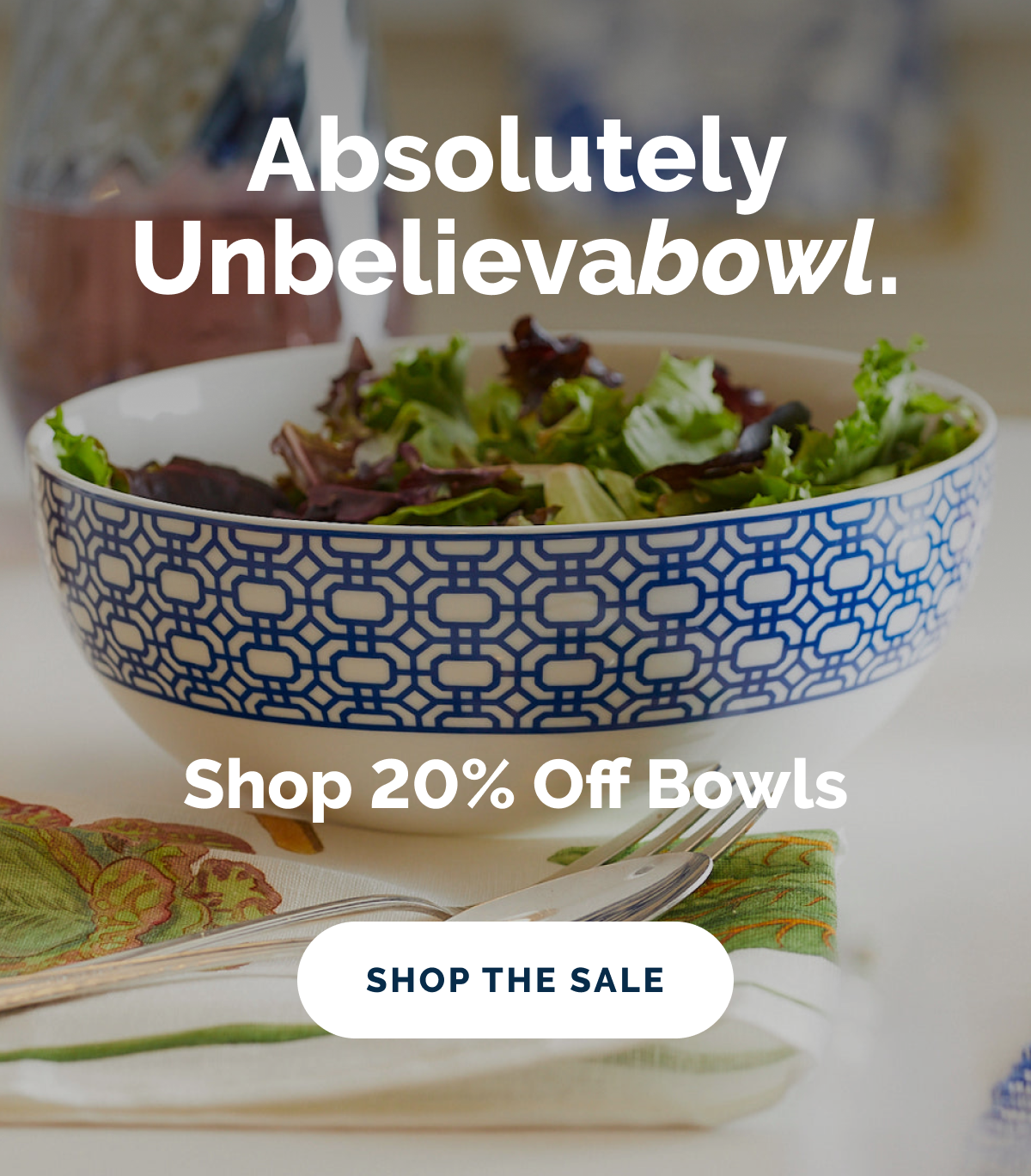 Absolutely unbelievabowl. Shop 20% off bowls. SHOP THE SALE