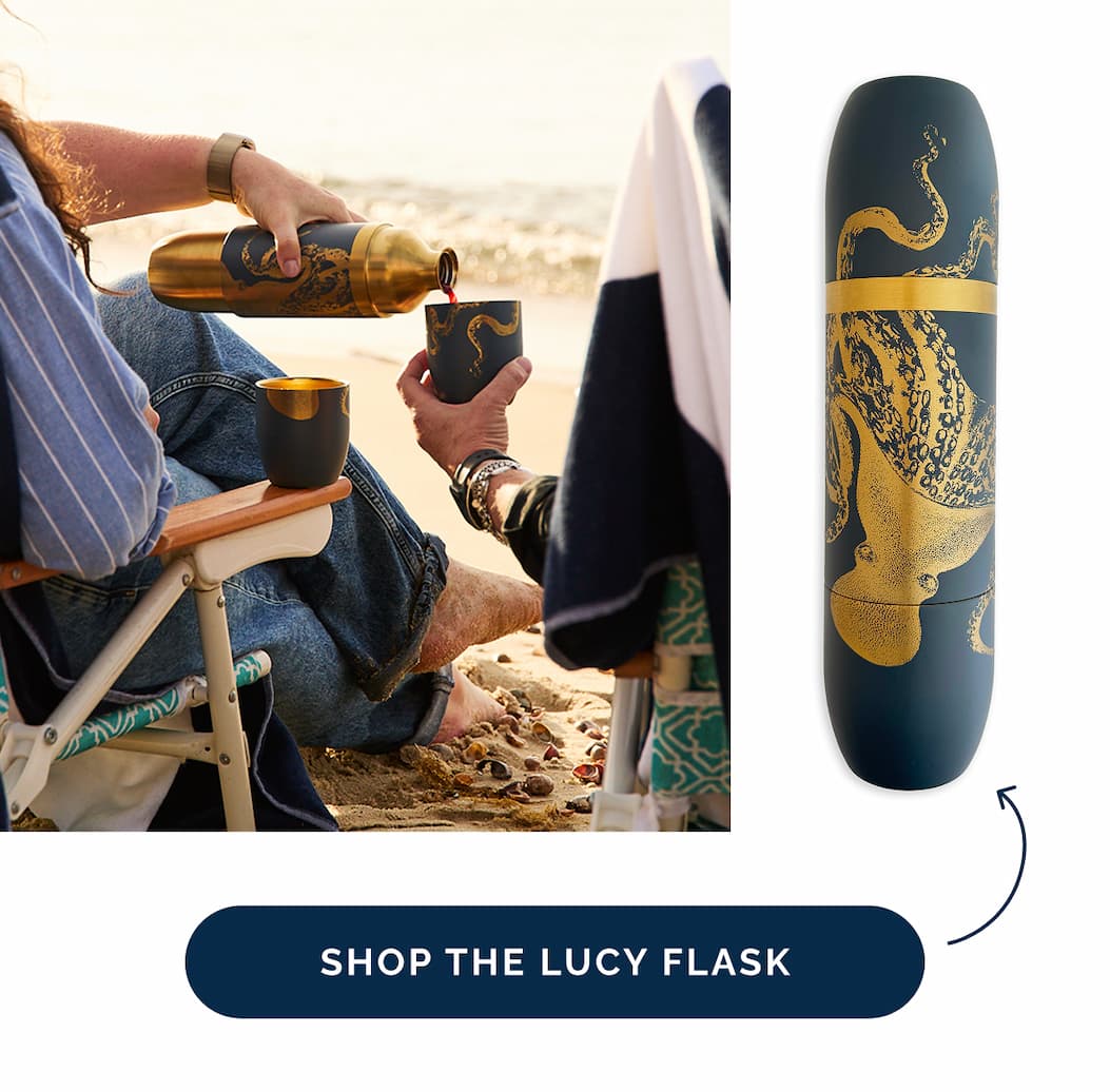 Caskata x High Camp Dark Blue Lucy Parkside Flask