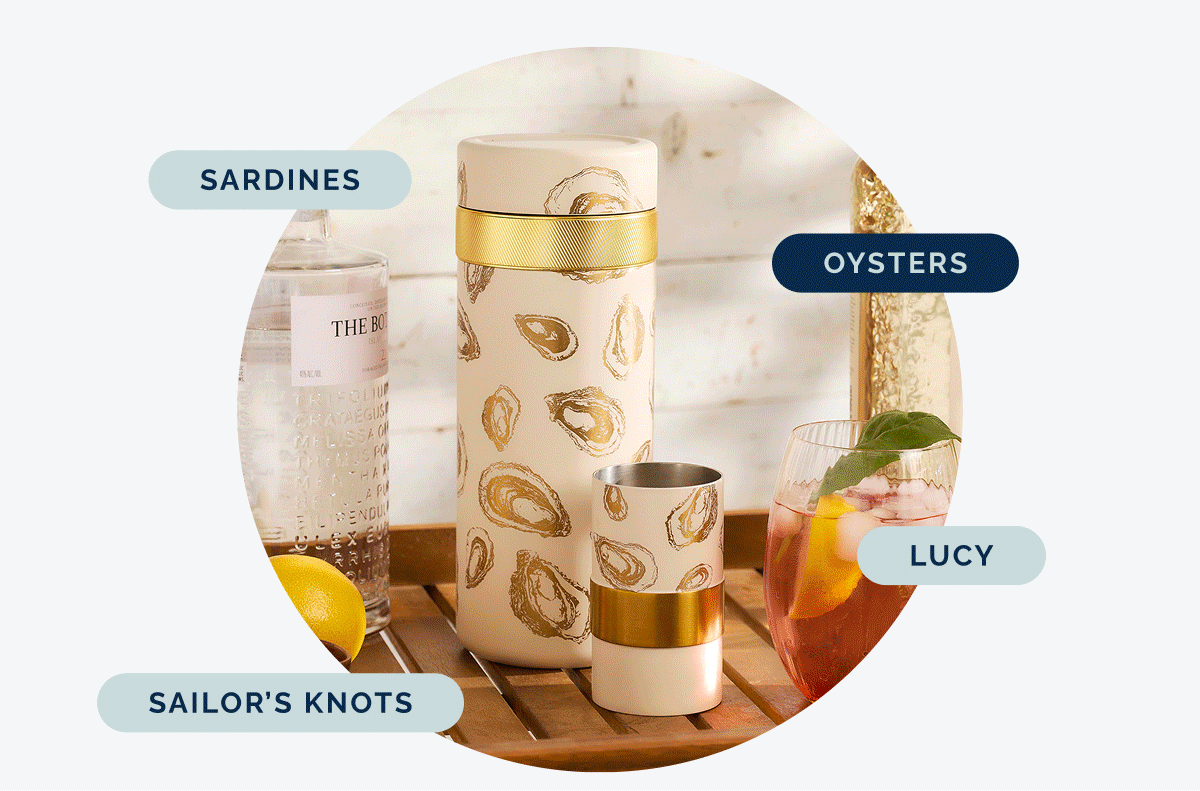 NEW Cocktail Shakers | Oysters, Lucy, Sardines, Sailor's Knots