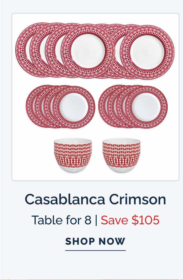 Casablanca Crimson Table for 8 - Save $105