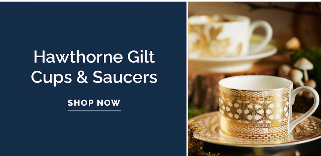 Hawthorne Gilt Cups & Saucers