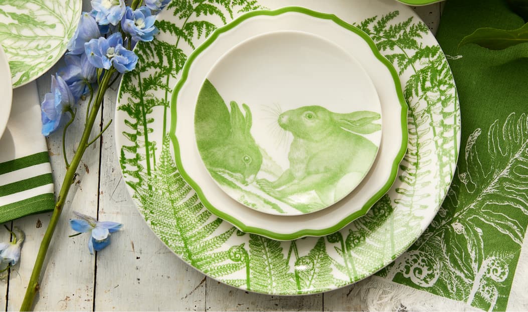 Spring Verde Collection with Bunnies Small Plates