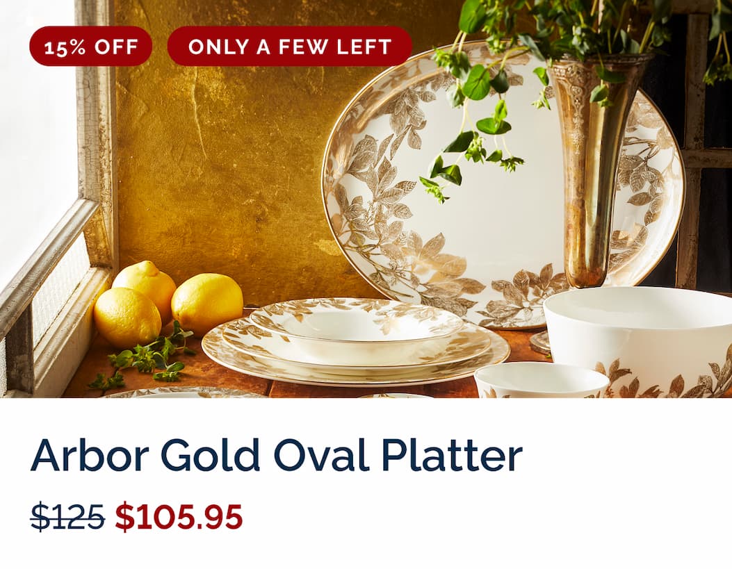 Arbor Gold Oval Platter 15% Off Only a Few Left