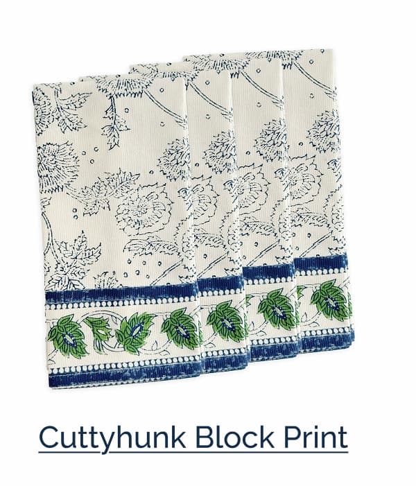 Cuttyhunk Block Print Dinner Napkins