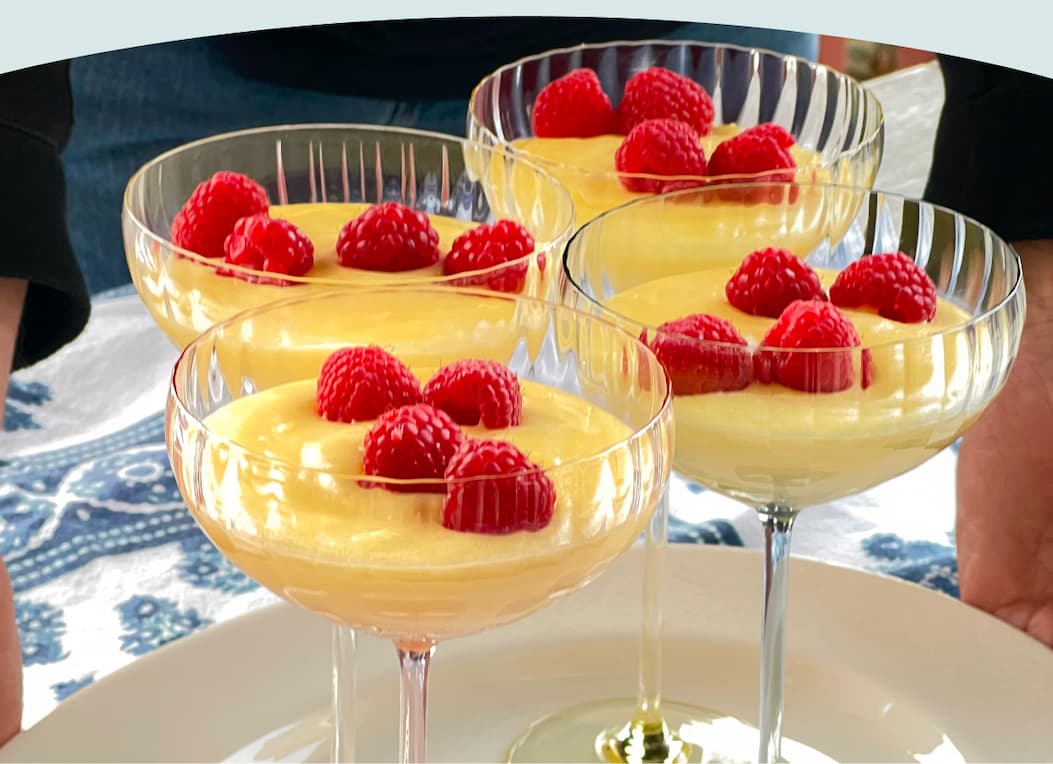 Lemon Pudding Served in Quinn glassware