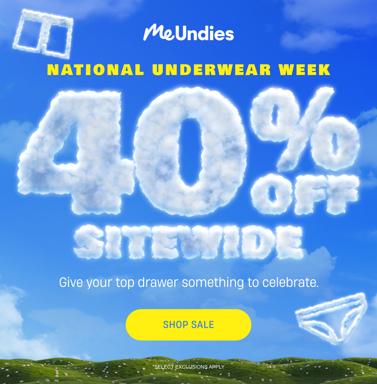 MeUndies | National Underwear Day | 40% off Sitewide | Shop Sale