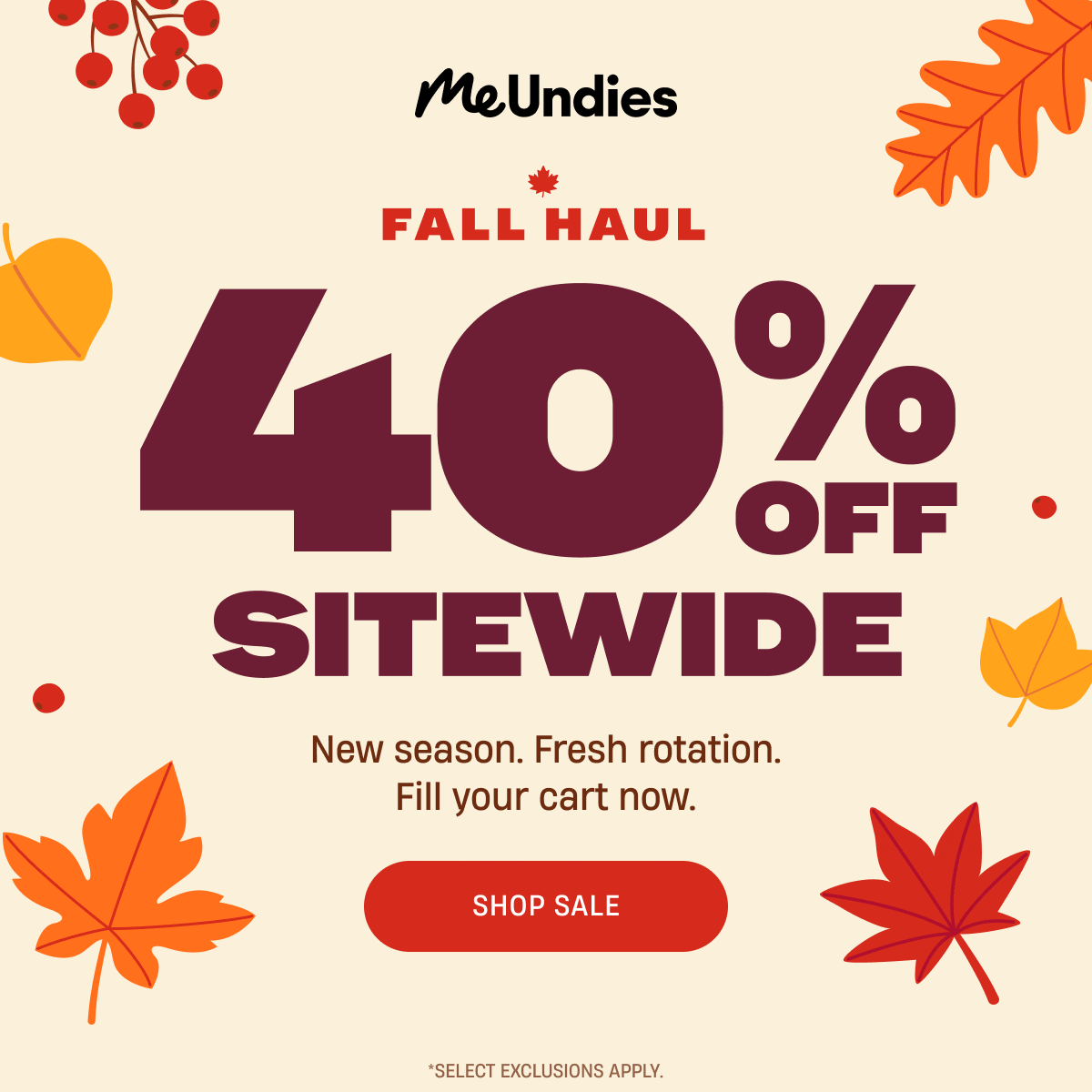 MeUndies | Fall Hail | 40% Off SItewide | Shop Sale