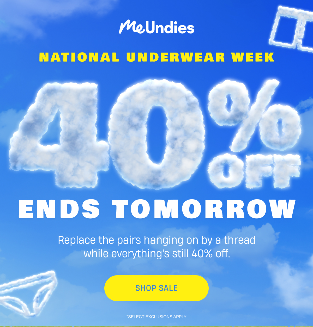 MeUndies | National Underwear Week | 50% Off Sitewide | Shop Sale