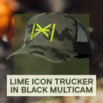 Lime Icon Trucker In Black Multicam