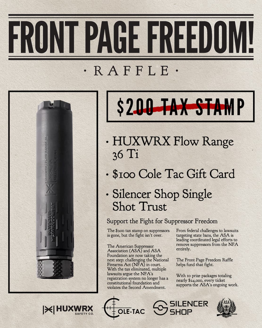 Enter the Front Page Freedom Raffle