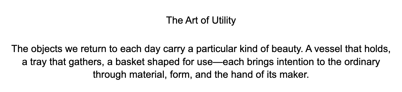 The Art of Utility