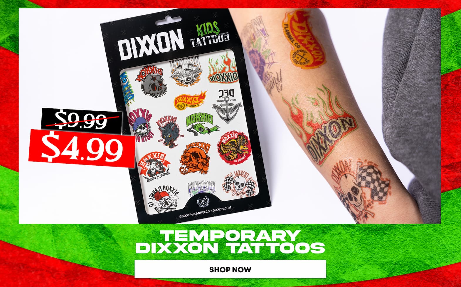 Temporary Dixxon Tattoo Sheet