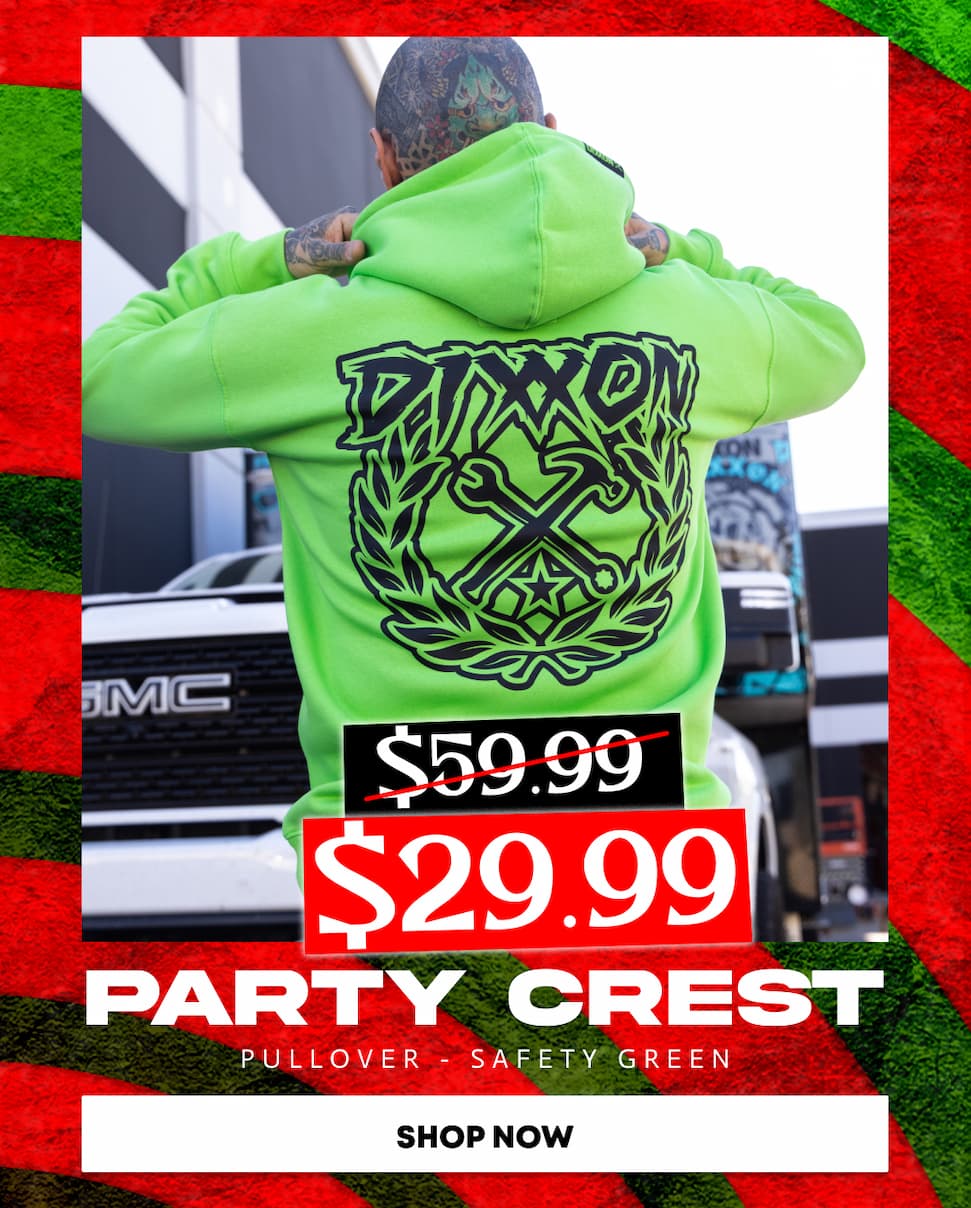 Black Party Crest Pullover Hoodie - Safety Green