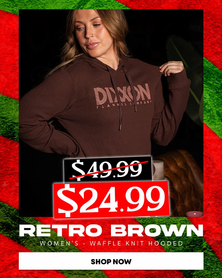 Women's Graphic Waffle Knit Pullover Hoodie - Brown
