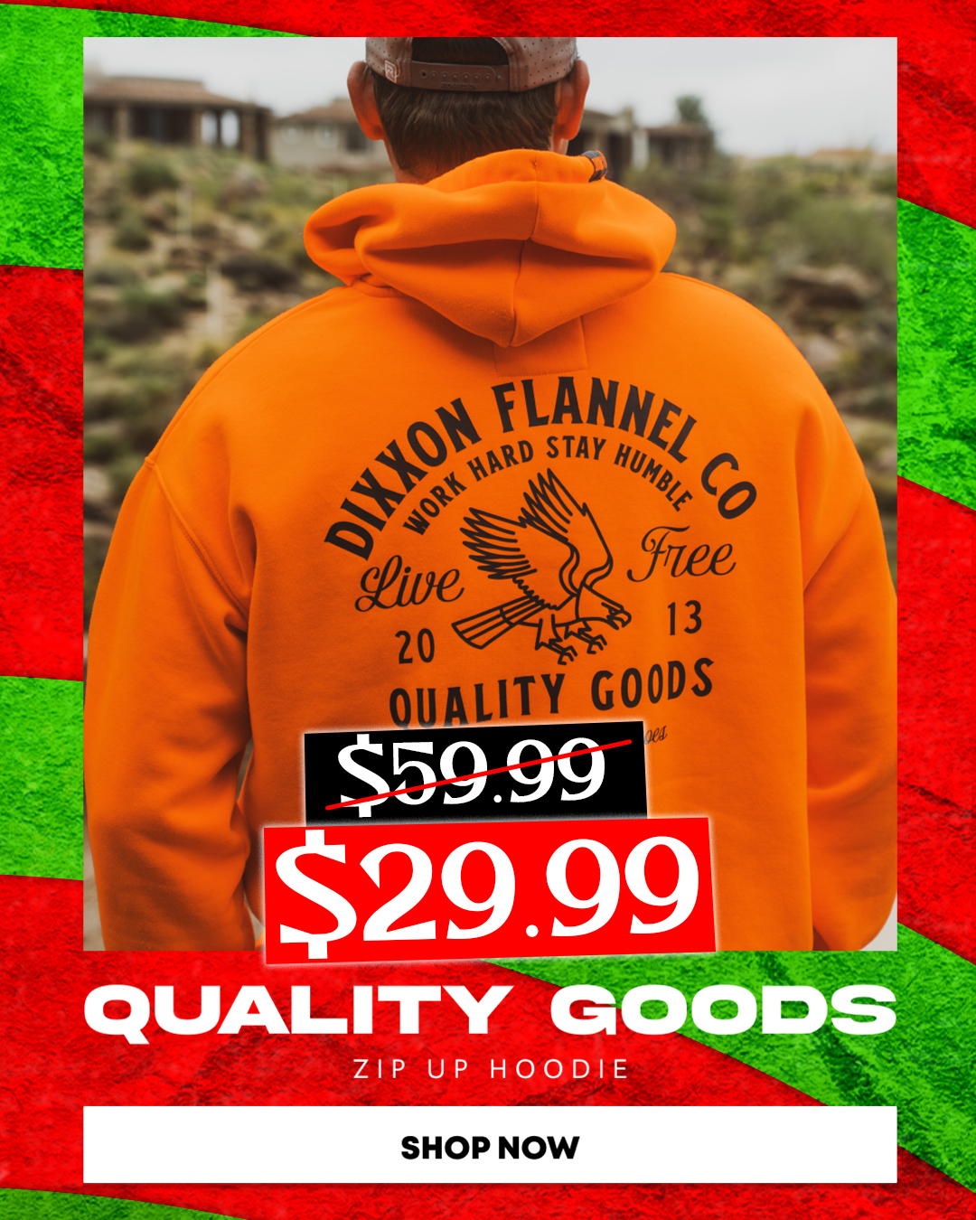 Quality Goods Zip Up Hoodies - Orange