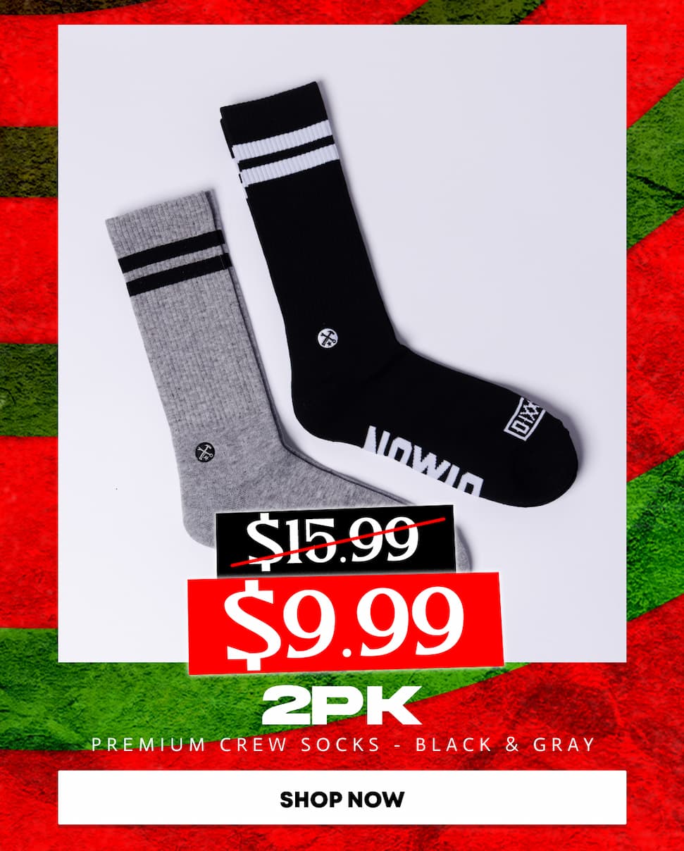 2pk Premium Crew Socks - Black & Gray