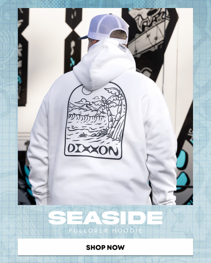 Blue Seaside Pullover Hoodie - White