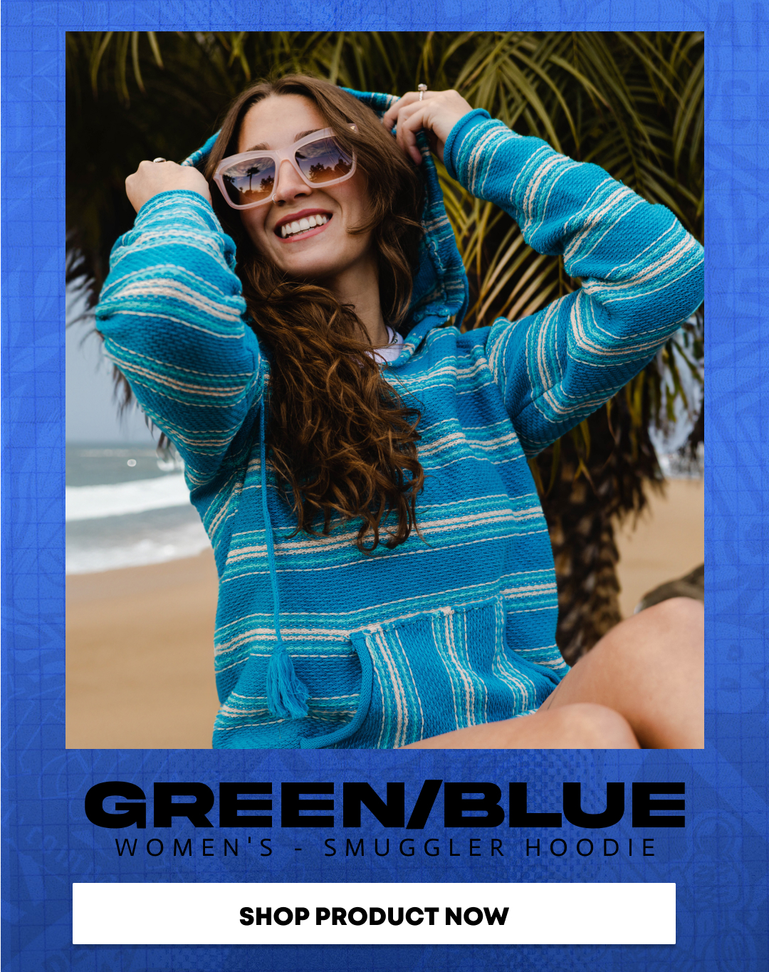 Women's Smuggler Hoodie - Blue & Green