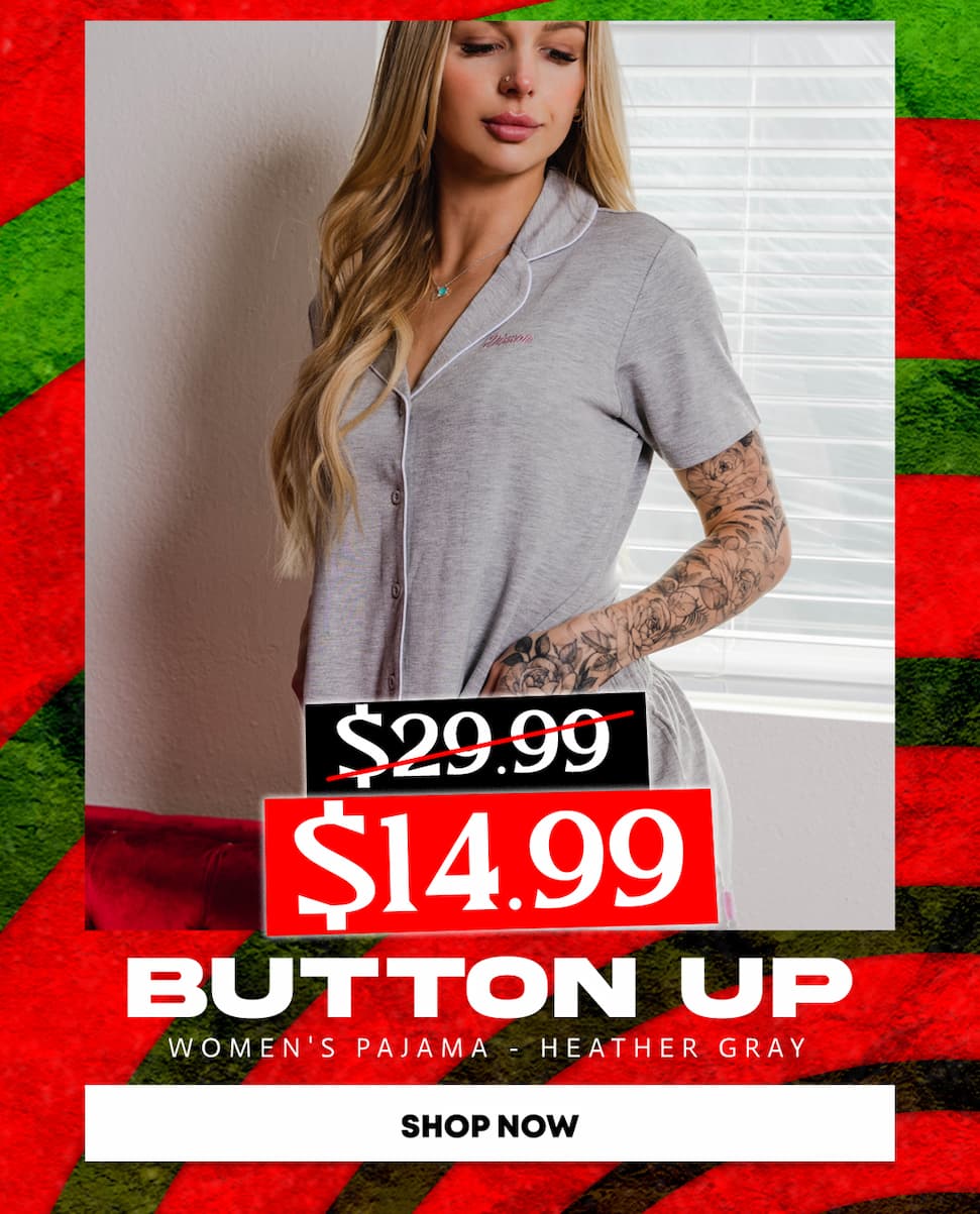 Women's Button Up Pajama Top - Heather Gray