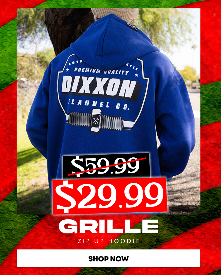 Grille Zip Up Hoodie - Blue