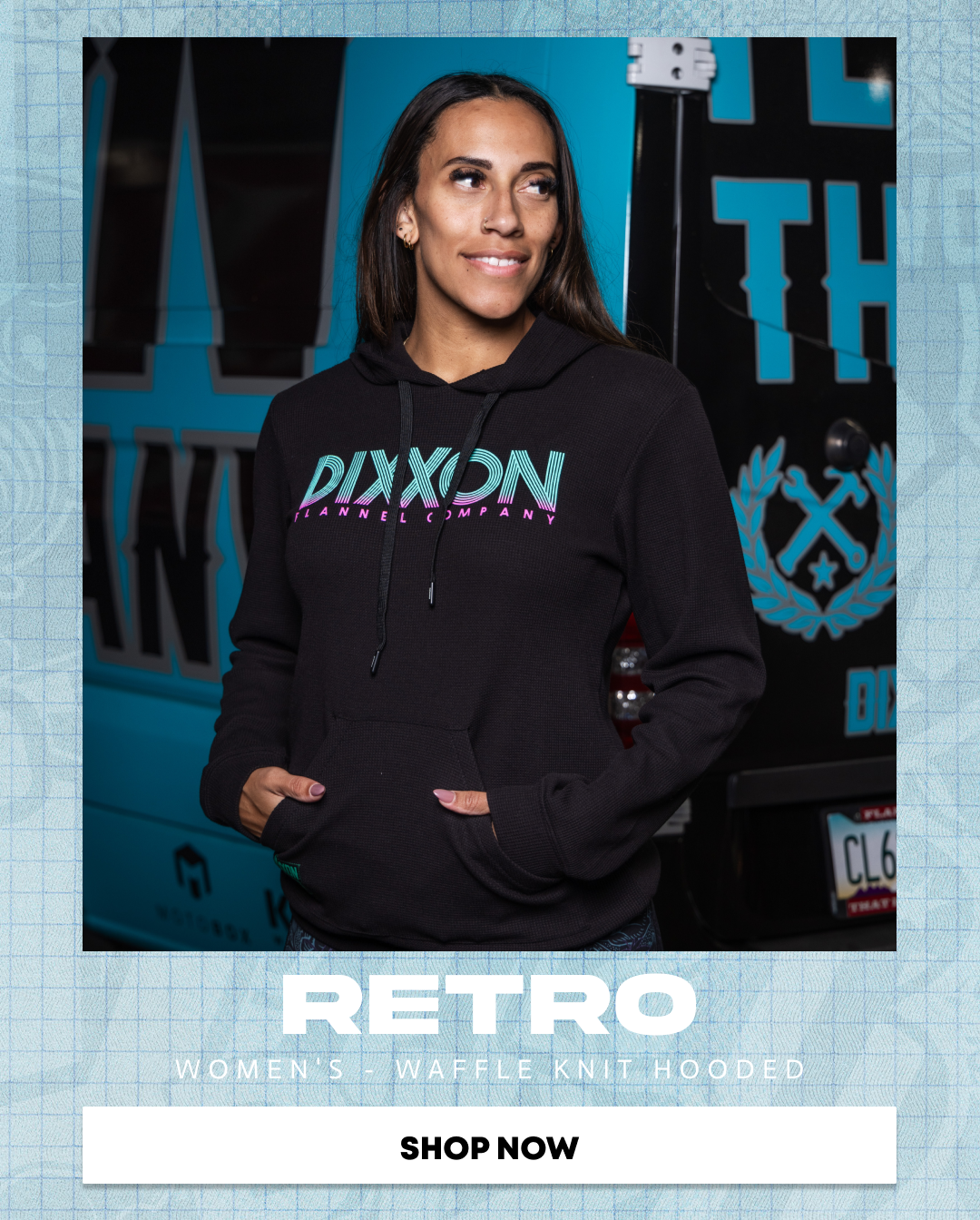 Women's Waffle Knit Hoodie - Black