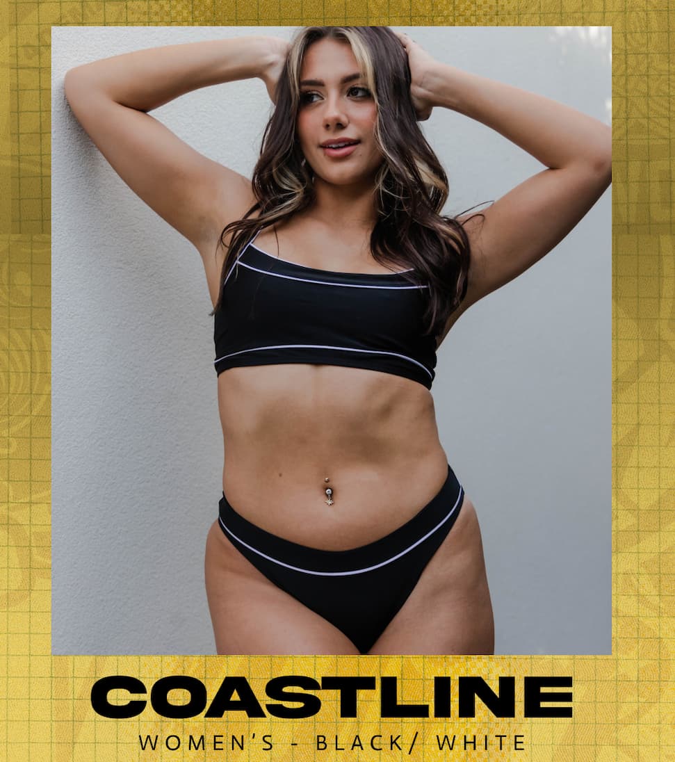 Black And White Coastline Bikini