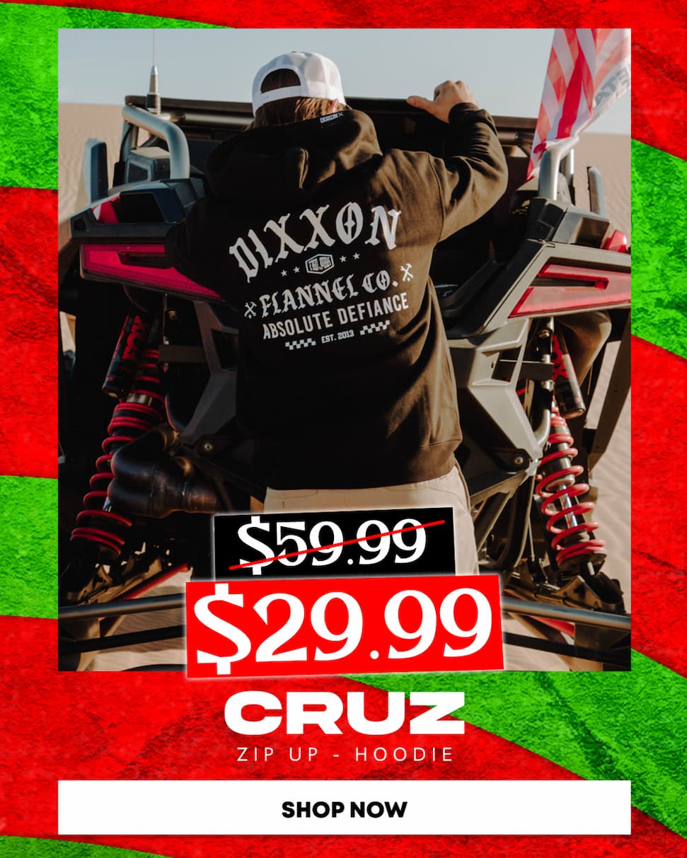 White Cruz Zip Up Hoodie - Black