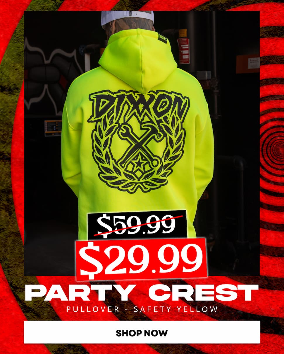 Black Party Crest  Pullover Hoodie - Safety Yellow