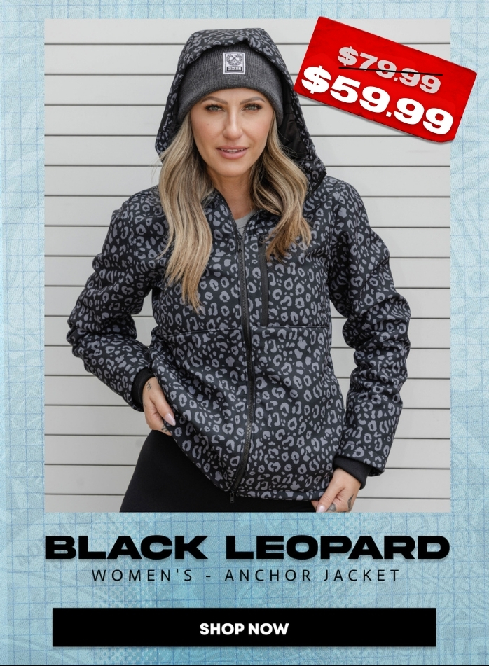 Women's Black Leopard Anchor Jacket