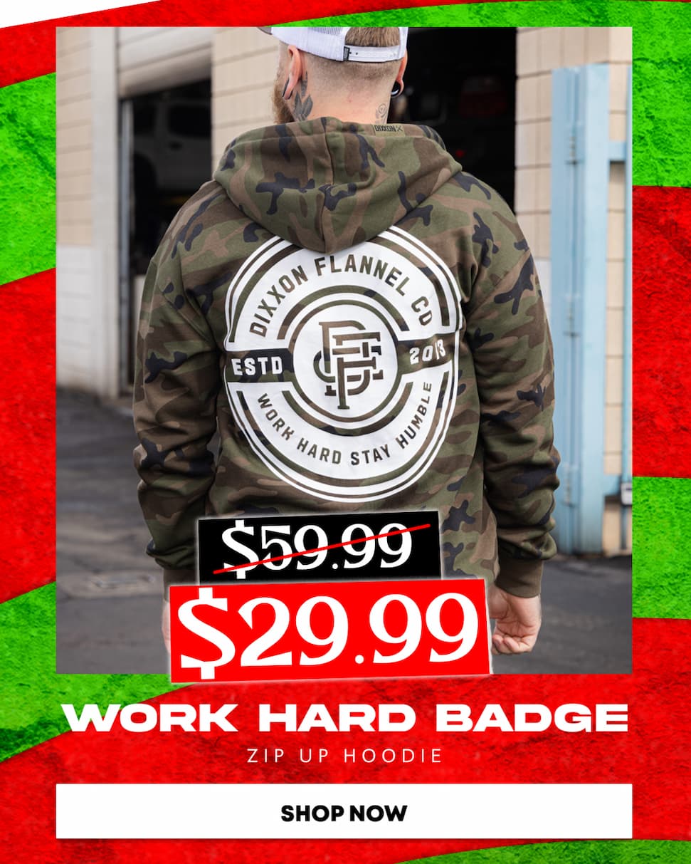 Work Hard Badge Zip Up - Camo