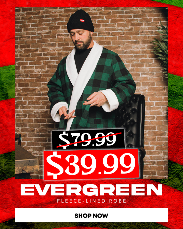 Evergreen Fleece Lined Robe