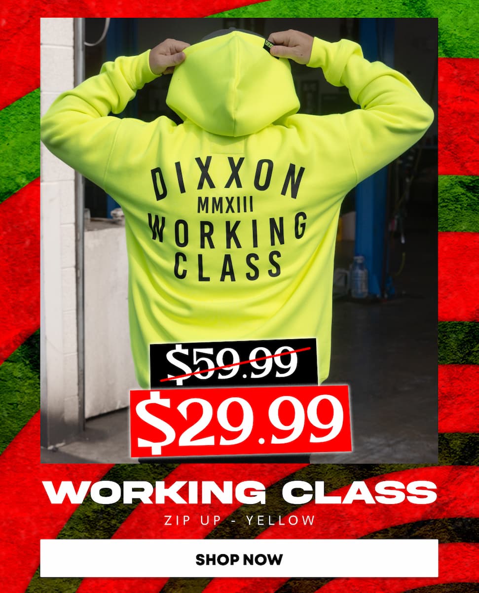 Black Working Class Zip Up Hoodie - Safety Yellow