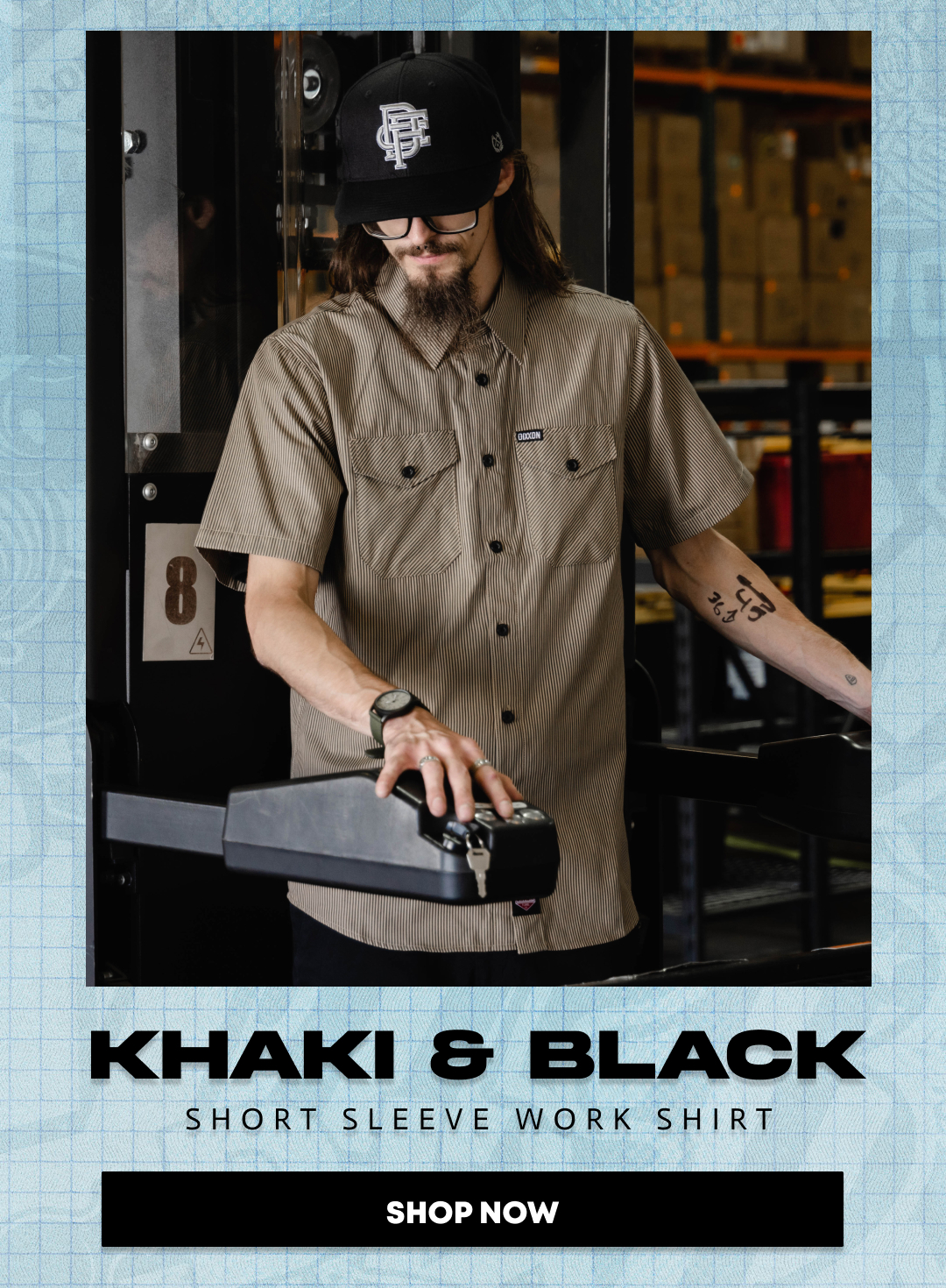 Work Shirt Short-Sleeve - Khaki & Black