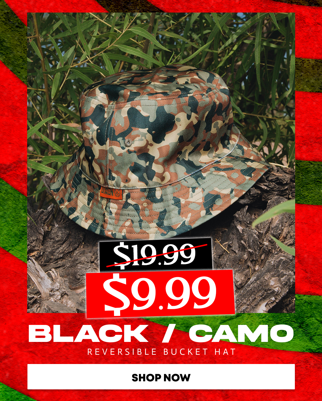 Reversible Bucket Hat: Camo